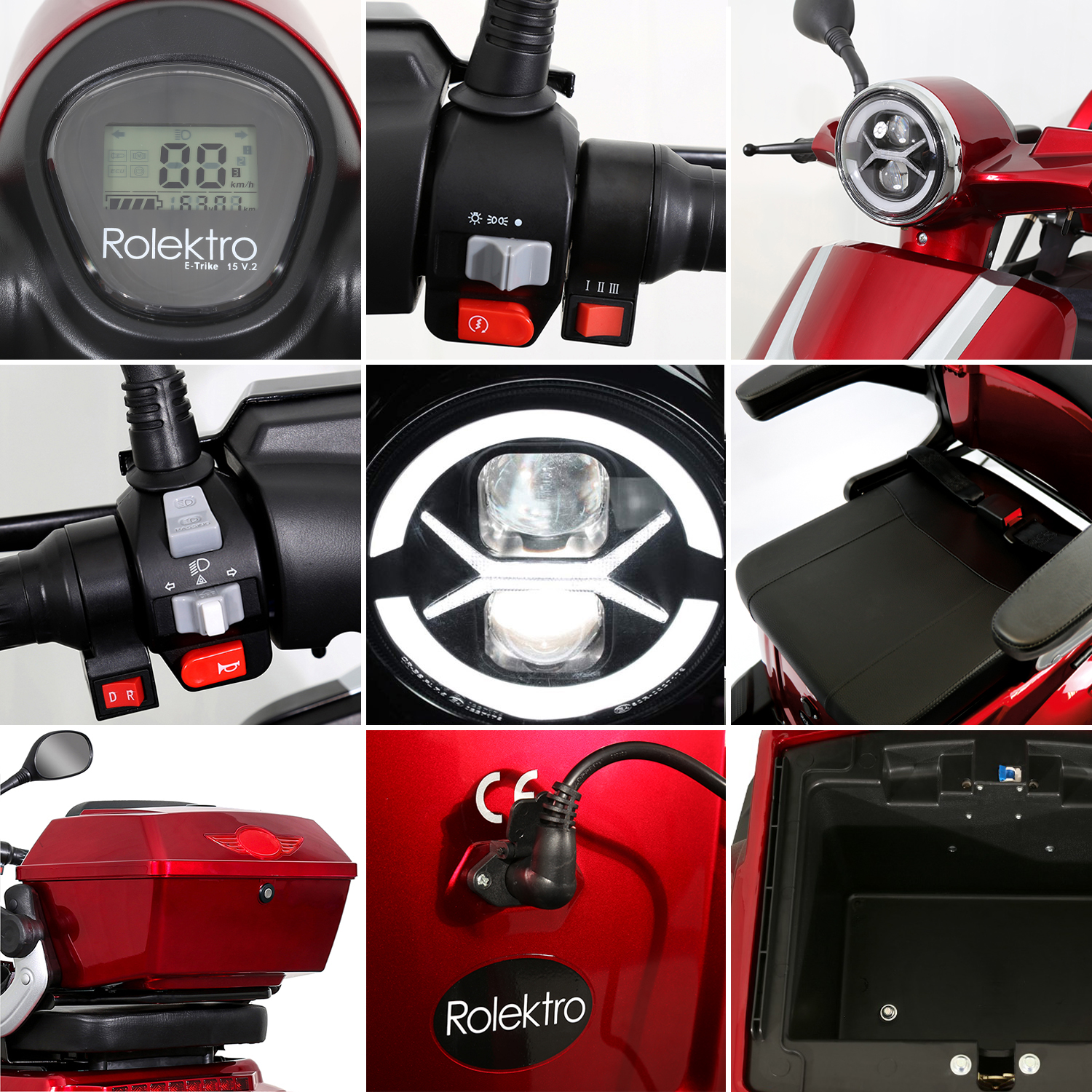 Rolektro E-Trike 15 V.2 Blei-Gel - 3 Rad Elektro Seniorenmobil bis 15 km/h