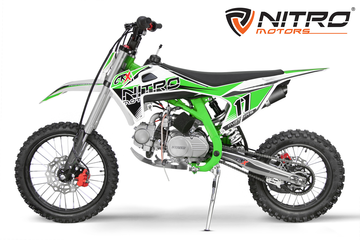 NITRO MOTORS 125cc midi Kinder Dirtbike CRX Bro 17/14 Zoll, Kinder Motorcross Bike