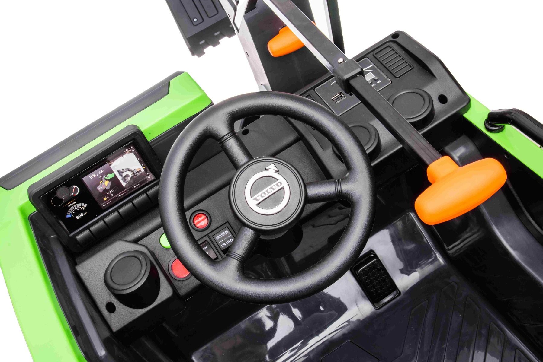 Elektrischer Bagger für Kinder Volvo Excavator - Kinderbagger mit Baggerschaufel, Elektrobagger für Kinder