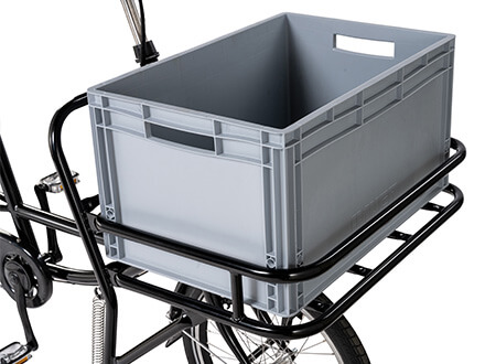 Transporfahrrad Kuli von Pfautec mit Klappständer, Promotionfahrrad, Fahrrad für Auslieferungen