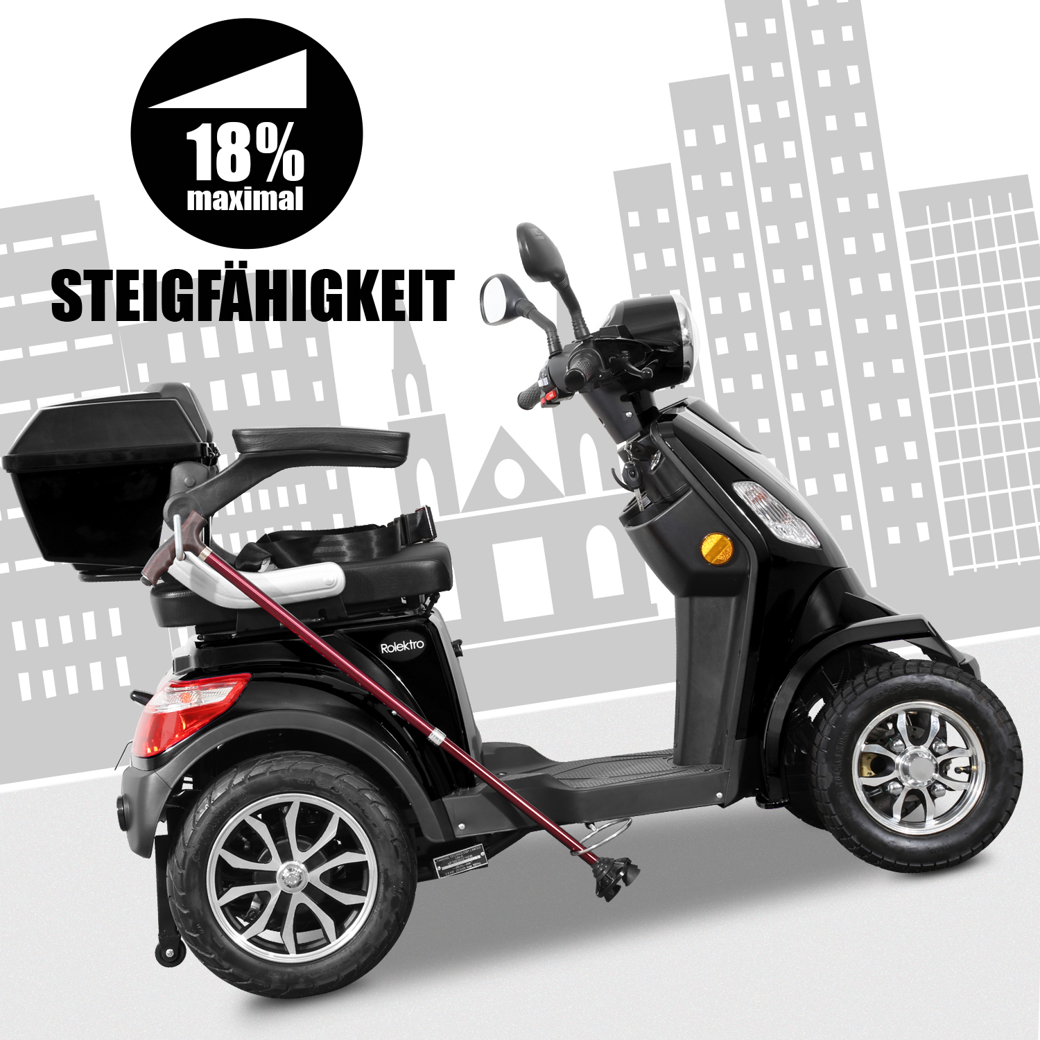 Rolektro E-Quad 25 V.3 Lithium Akku herausnehmbar - 4 Rad Seniorenmobil