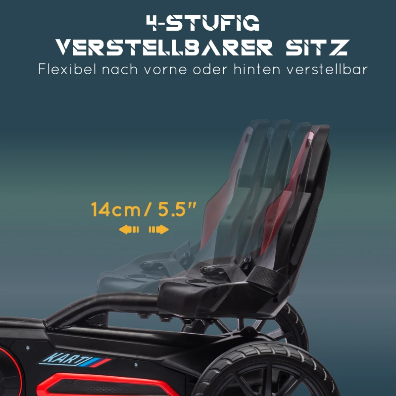 HOMCOM Go-Kart – Pedal-Kettcar mit Vorwärts- & Rückwärtsgang