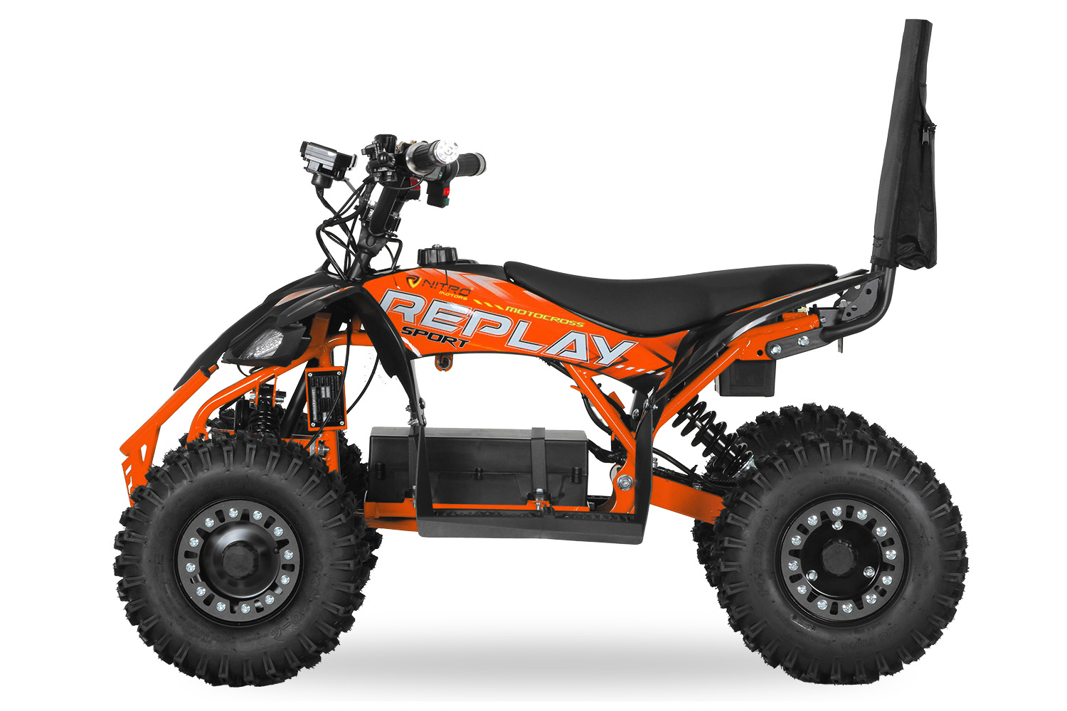 NITRO MOTORS Elektroquad Replay 1000W Eco mini Quad 6 Zoll Snowy-Profile XL Sport, Wellenantrieb, Rückenlehne