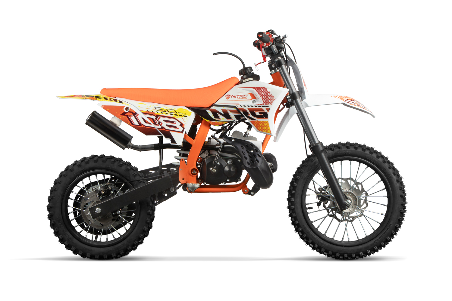 NITRO MOTORS 50cc midi Kinder Dirtbike NRG50 14/12 Zoll, Kinder Motorcross Bike, Kindermotorrad