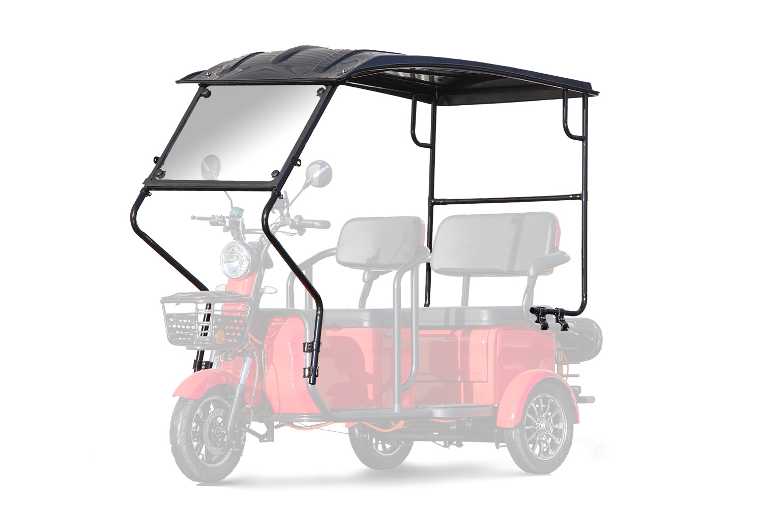 Elektromobil E-GO! City AX3 2100 Watt 72V, Dreirad mit 25km/h, Seniorenmobil als Zweisitzer und Dach