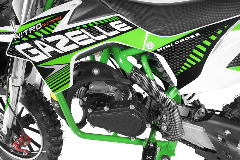 NITRO MOTORS 49cc mini Kinder Dirtbike Gazelle CR DLX 10 Zoll, Kinder Motorcross Bike, Crossbike