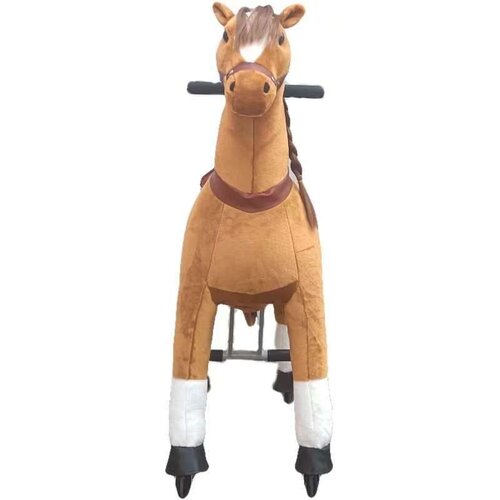 Pony Ride Spielpferd für Kinder 3–6 Jahre – mechanisches Reitpferd mit Sattel - Schaukelpferd mit Rädern