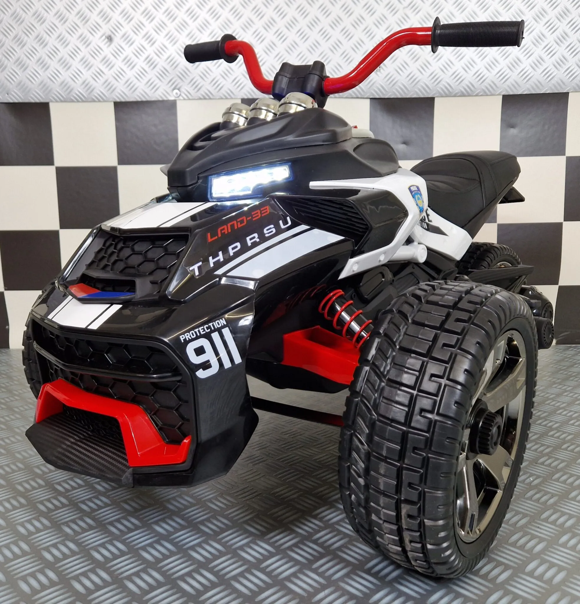 Elektro Kinder Motorrad Trike Dreirad Sport - E-Trike - Elektro-Motorrad mit 3 Rädern für Kinder, Kindermotorrad 2 Räder vorn, 1 Rad hinten