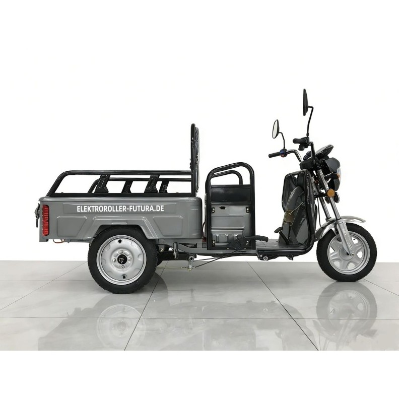 Elektrokipper mit Dach Rhino 25/45 km/h Transportfahrzeug mit 2540 Watt, Lastenfahrzeug, E-Kipper, E-Trike mit Ladefläche