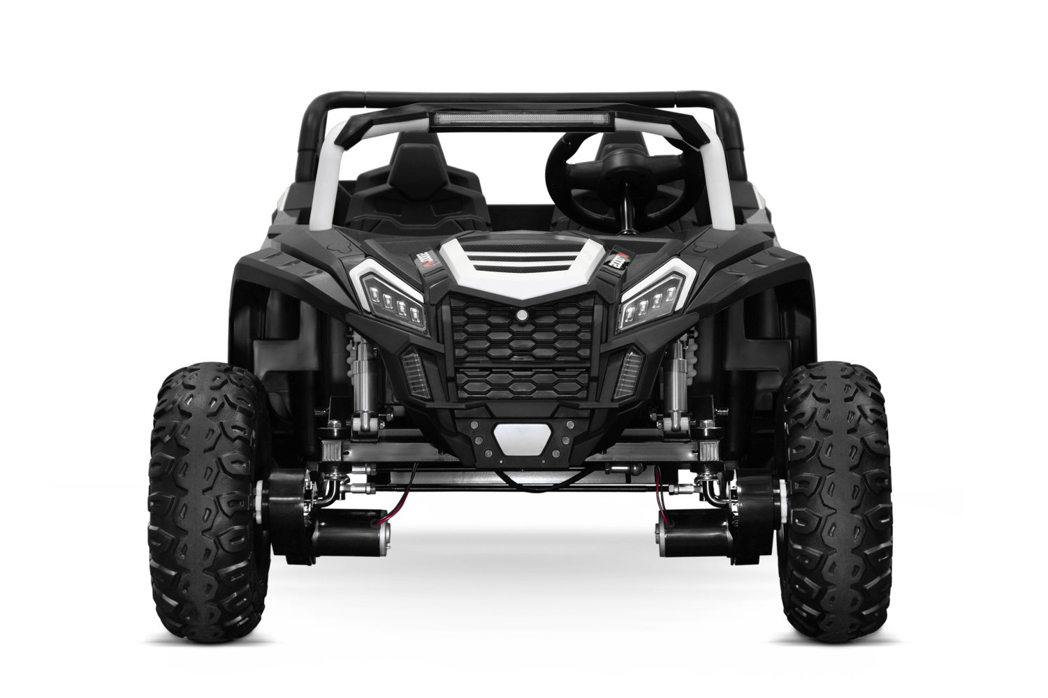 SUPER BIG XXL Elektrokinderauto 4-Sitzer 11 km/h, Kinderbuggy mit 4 Plätzen, 2x2-Sitzer Elektro Kinderfahrzeug, Elektro-Buggy für 4 Kinder