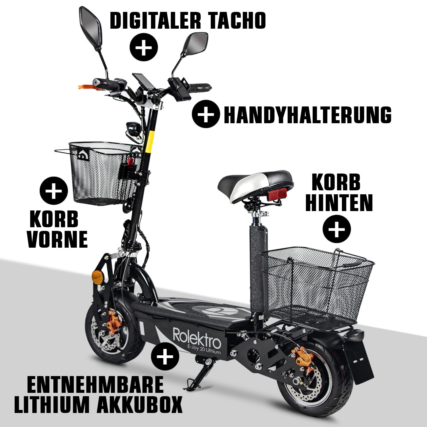 Elektroscooter Rolektro E-Jack 20 mit wählbarem Blei oder Lithium Akku
