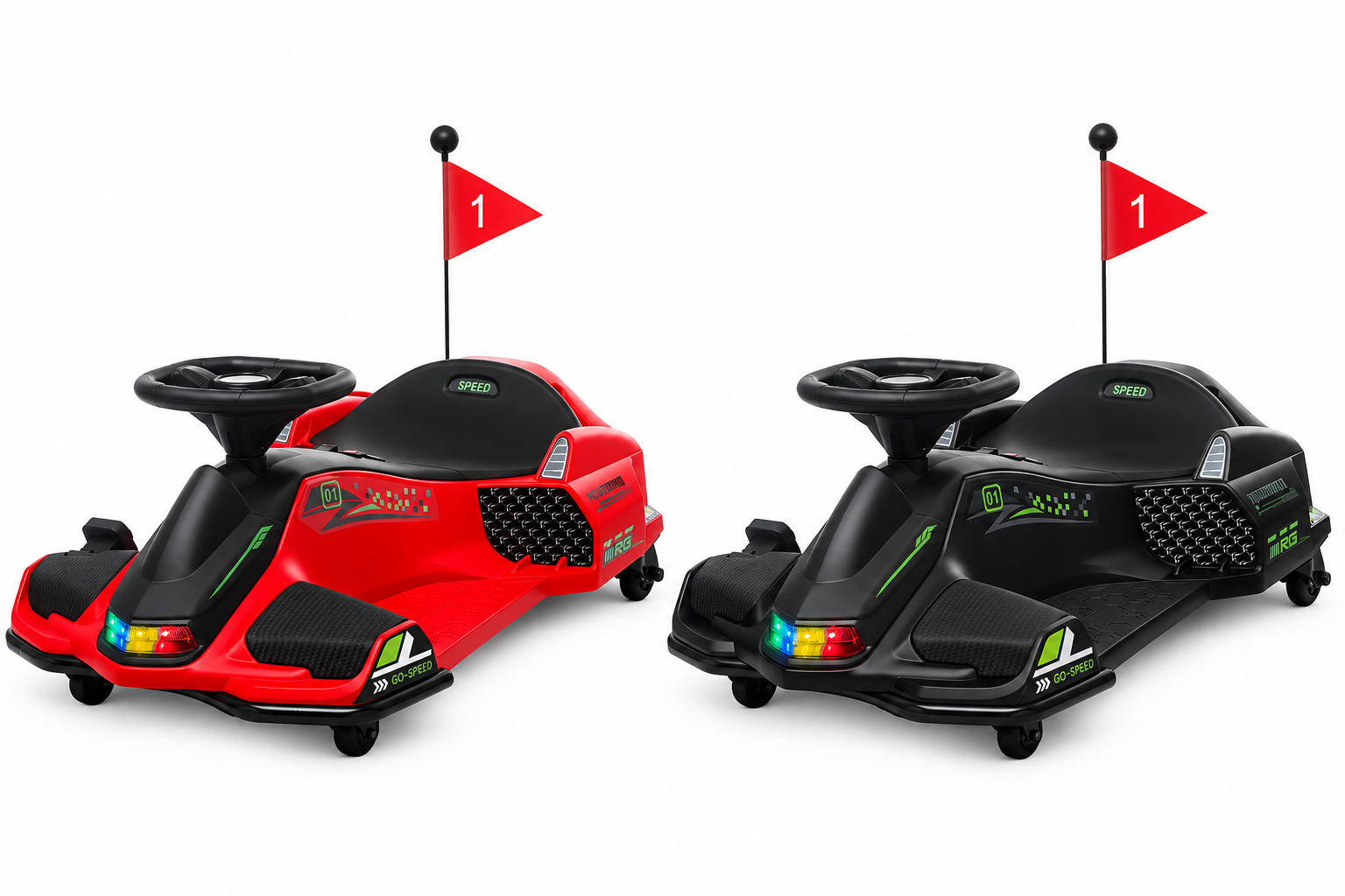 HOMCOM Elektrisches Go-Kart mit Gummiräder bis 8 km/h, Elektro-Gokart