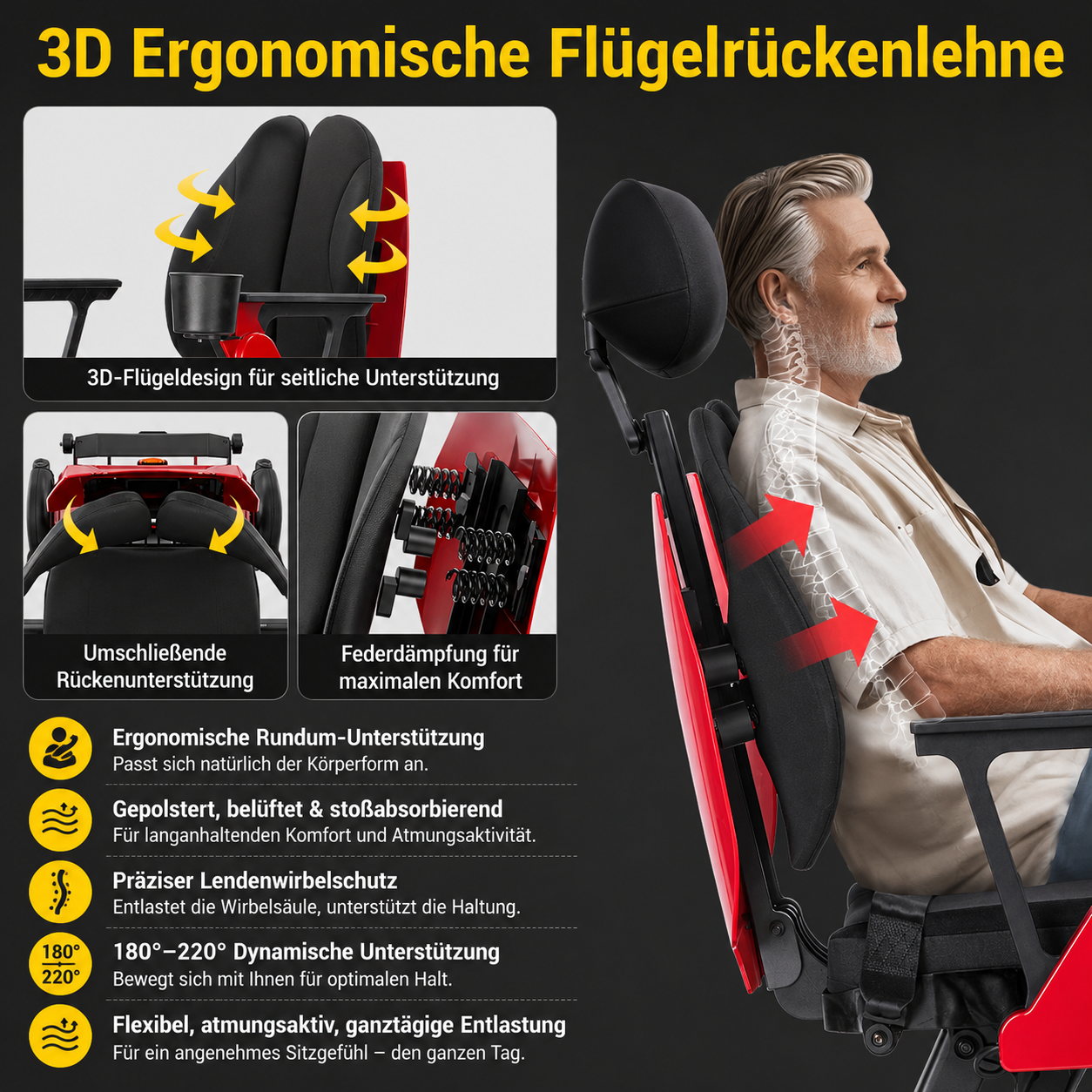 Elektrorollstuhl mit höhenverstellbarem Sitz - Seniorenroller L10 - elektrischer Mobilitätsroller E-Rollstuhl klappbar