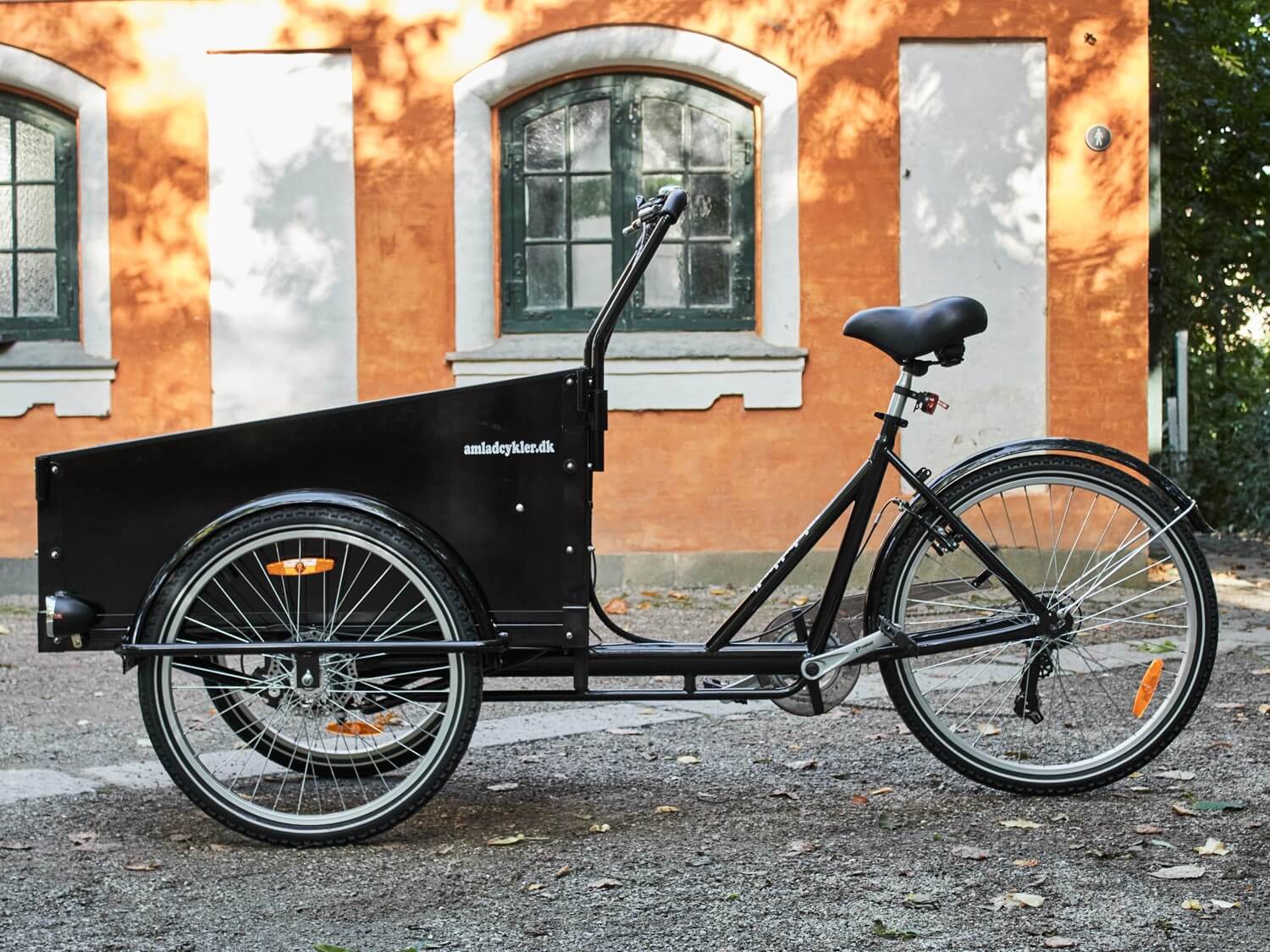 Transportfahrrad klassisch, Lastenfahrrad große Transportkiste für 2 Kinder inkl. Regenschutz