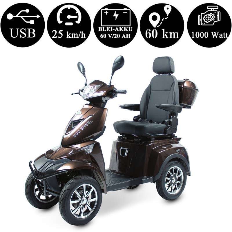 Elektromobil 4 Räder ECO ENGEL 530, 4-Rad Roller für Senioren, 25 km/h, 1000 Watt, Elektro-Seniorenfahrzeug