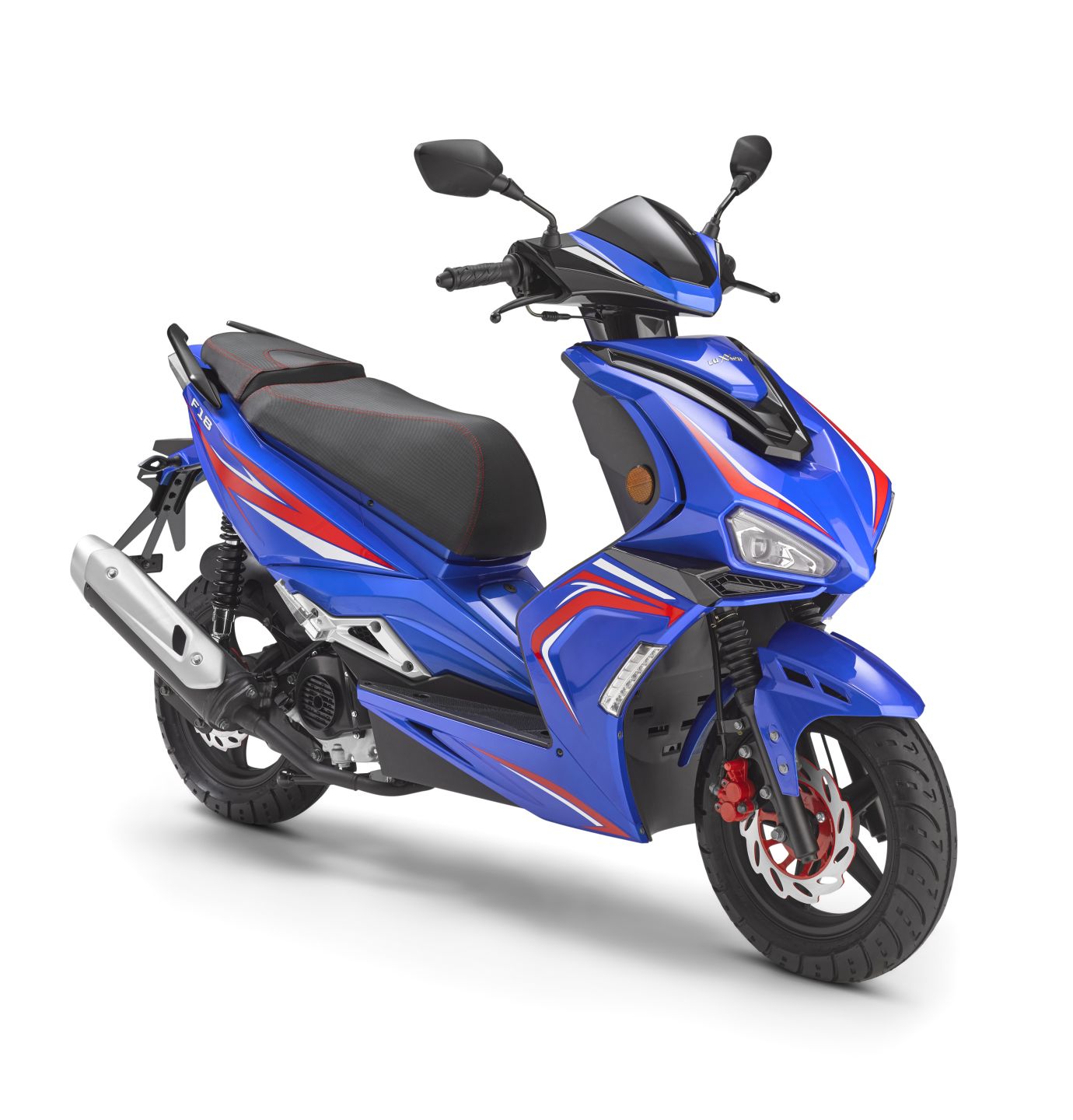LuXXon F18 Benzin Motorroller 45 km/h, 49-cm³-Motor, 2,1 kW/2,9 PS, 1 Zylinder, 4-Takt