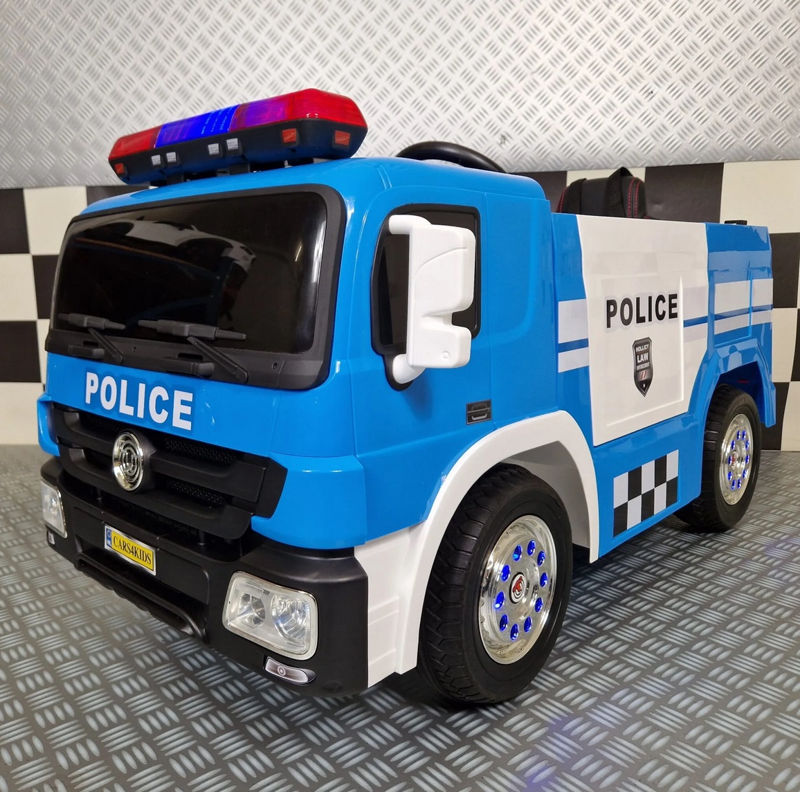 Batteriefahrzeug für Kinder Polizeifahrzeug, Polizeibus, Polizeitruck, Elektro Kinderfahrzeug