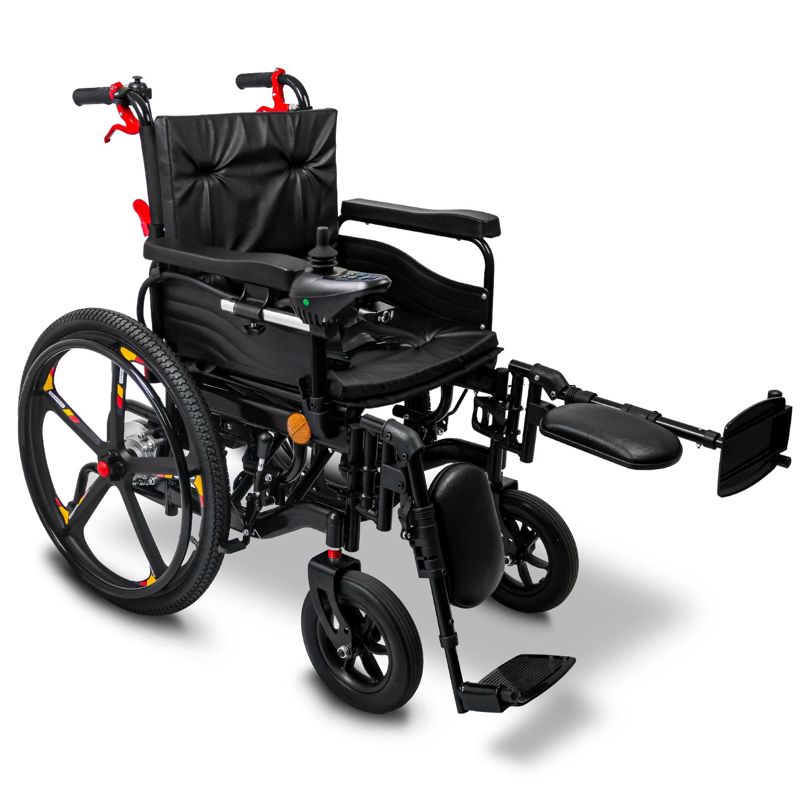 Rolektro E-Rollstuhl ERS-6 Li, Schwarz, 6km/h - elektrischer Krankenfahrstuhl, Elektrorollstuhl mit Joystick