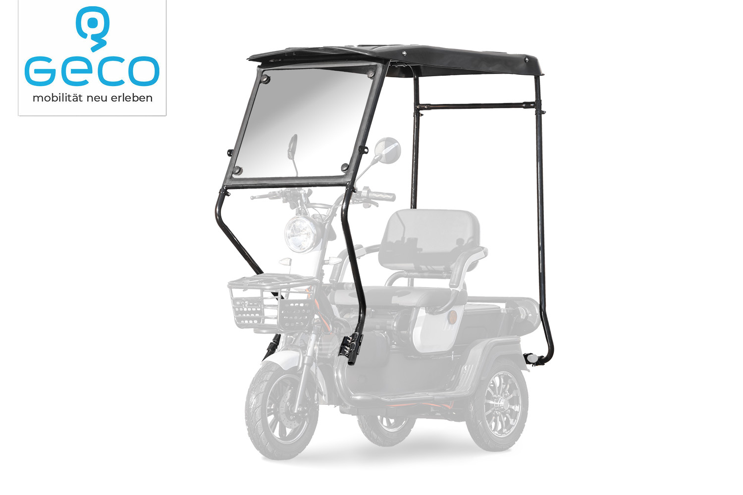 Elektromobil Geco Senio CX2 800 Watt 60V, Dreirad mit 25km/h, Seniorenmobil als Zweisitzer, E-Dreirad