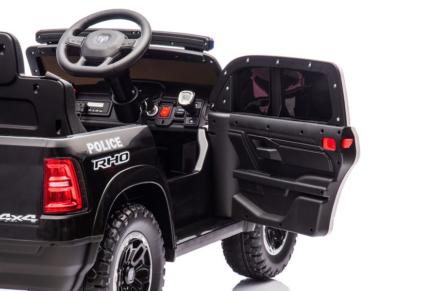 Elektrofahrzeug für Kinder, Kinderfahrzeug Polizei Dodge RAM 1500 RHO, Elektroauto Polizeiauto Allrad