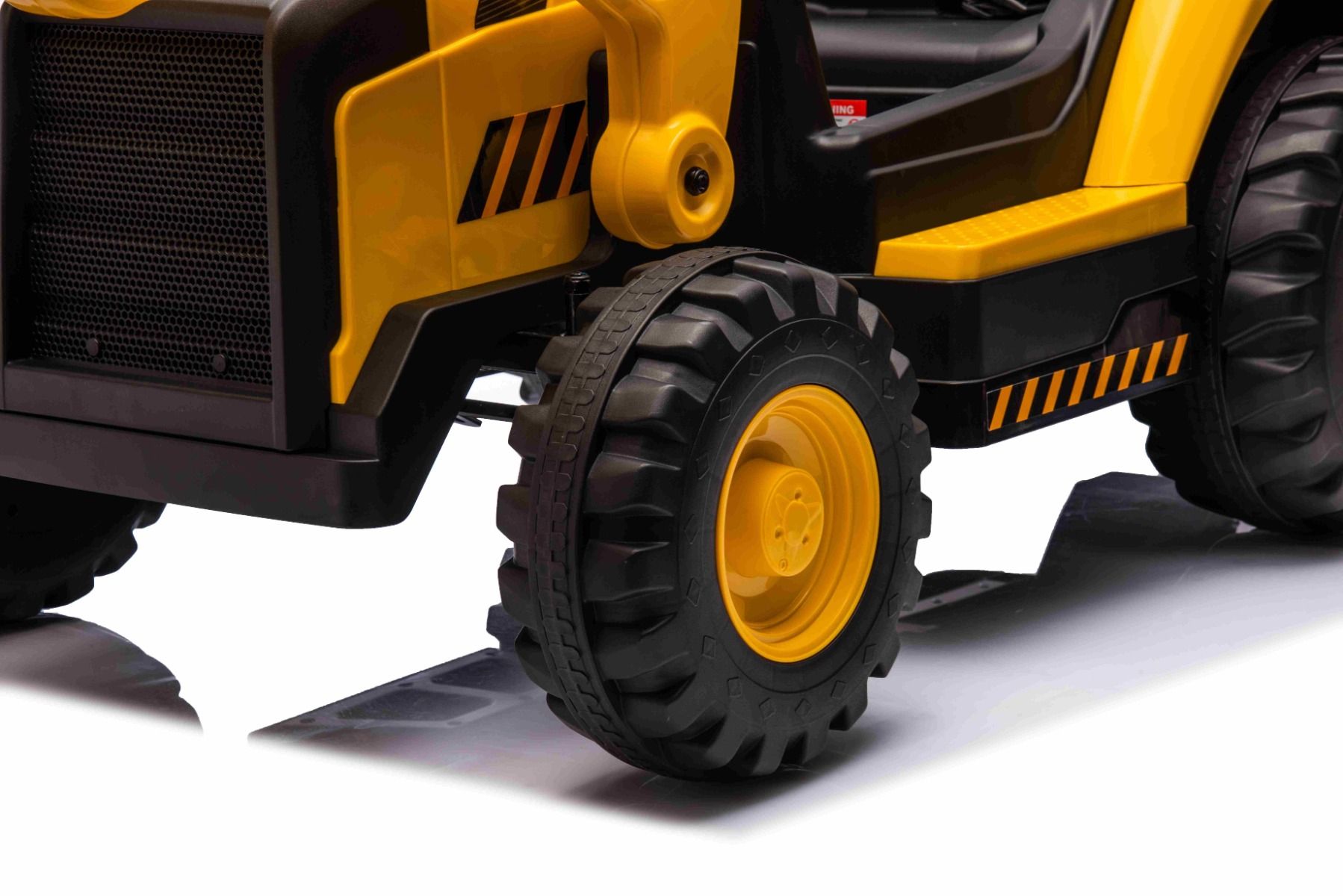 Elektro Kinderbagger lizenziert - Elektrobagger CAT mit 2 Schaufeln, Schaufelbagger mit Lithumakku, Caterpillar Kinder Elektrotraktor