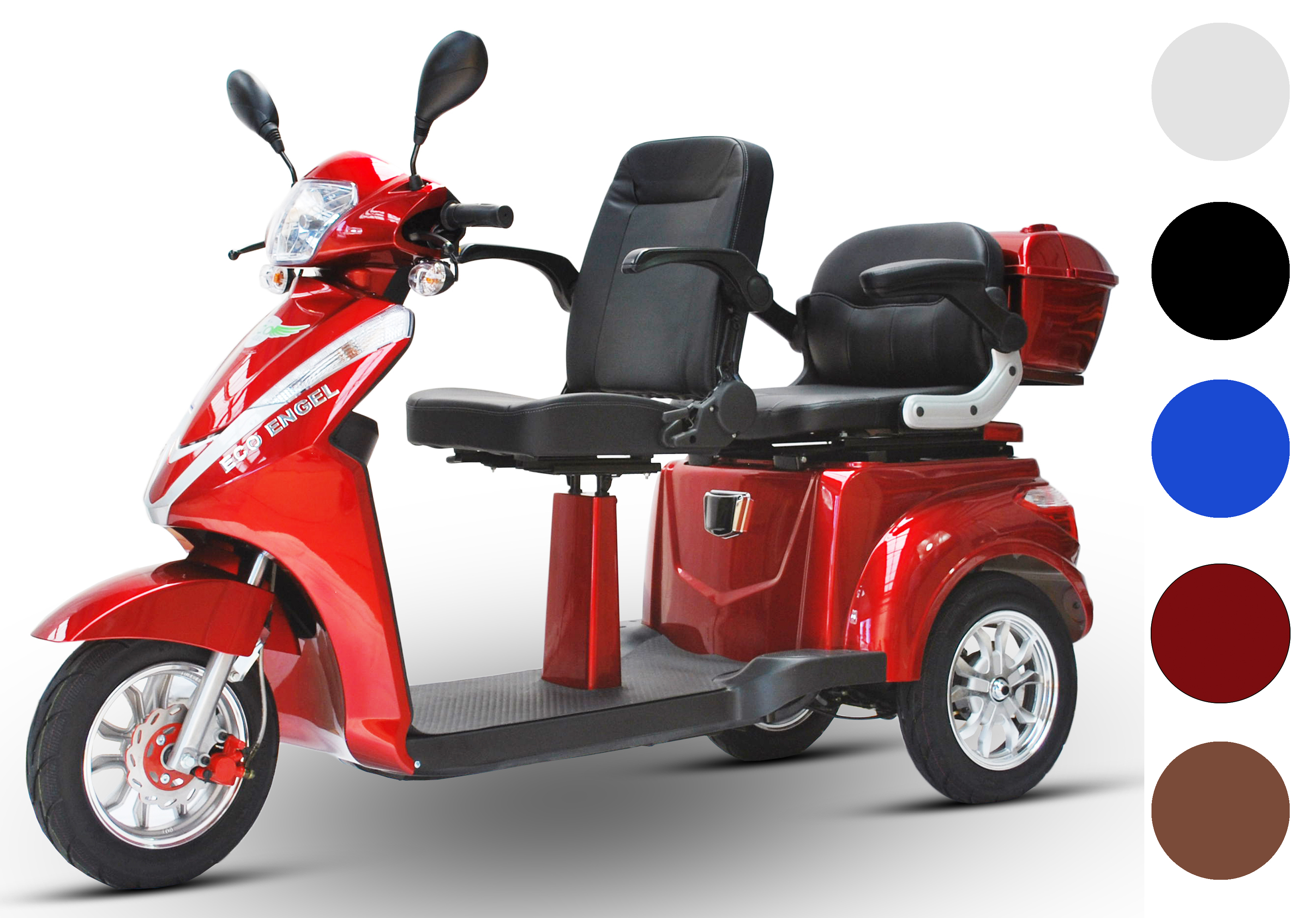 3 Rad Elektroroller DUO Doppelsitzer - Eco Engel 503 - Seniorenroller mit 2 Sitzen - 25 km/h (Blei/Lithium)