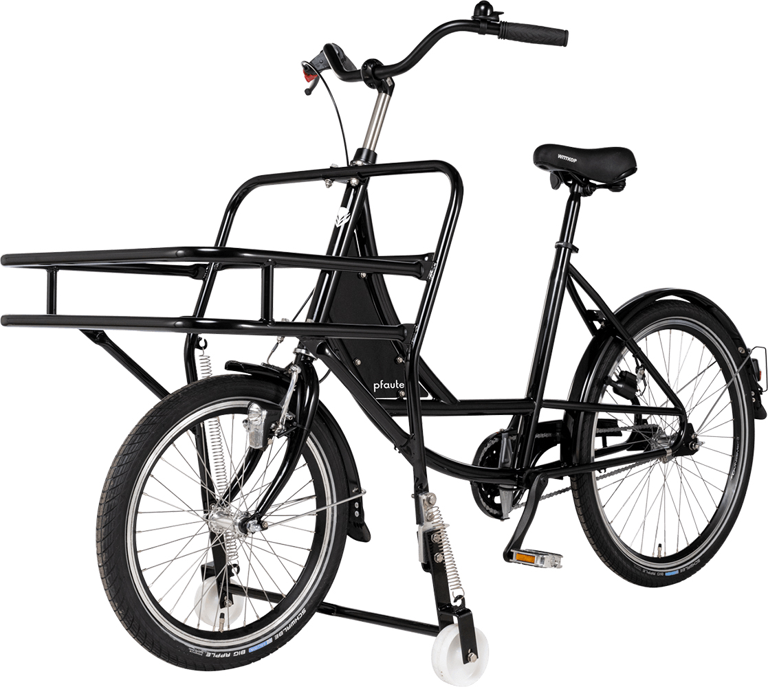 Transporfahrrad Kuli von Pfautec mit Klappständer, Promotionfahrrad, Fahrrad für Auslieferungen