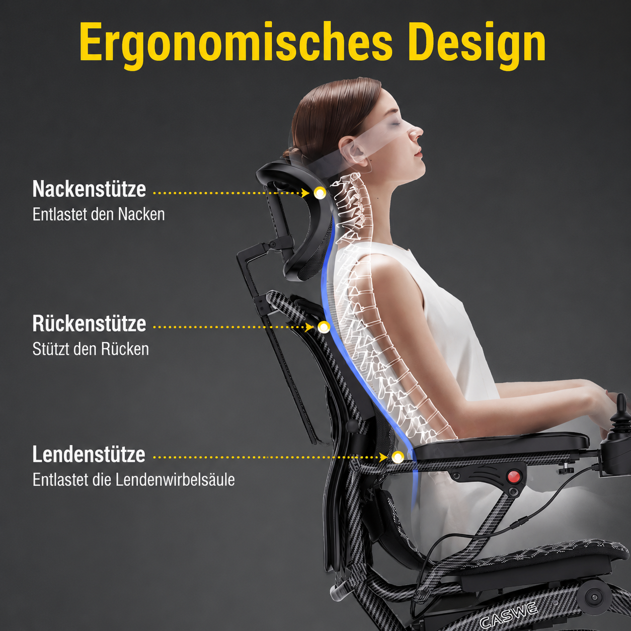Elektrorollstuhl - Seniorenroller B10 mit Kopfstütze - elektrischer Mobilitätsroller E-Rollstuhl klappbar - Reichweite bis 48 km