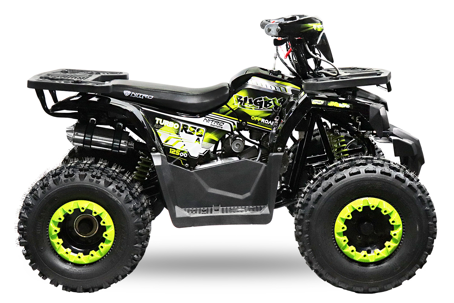NITRO MOTORS 125cc midi Kinder Quad Rugby RS8-A Platin, Miniquad Atv Kinderquad Pocketquad 8 Zoll