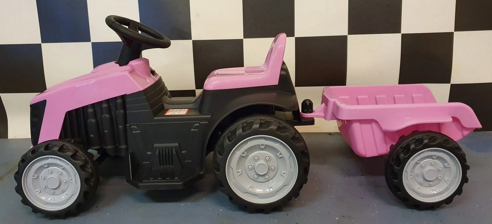 Elektro Kinderfahrzeug Traktor, Kindertraktor mit Anhänger, Elektro-Traktor mit Anhänger max. 3 km/h