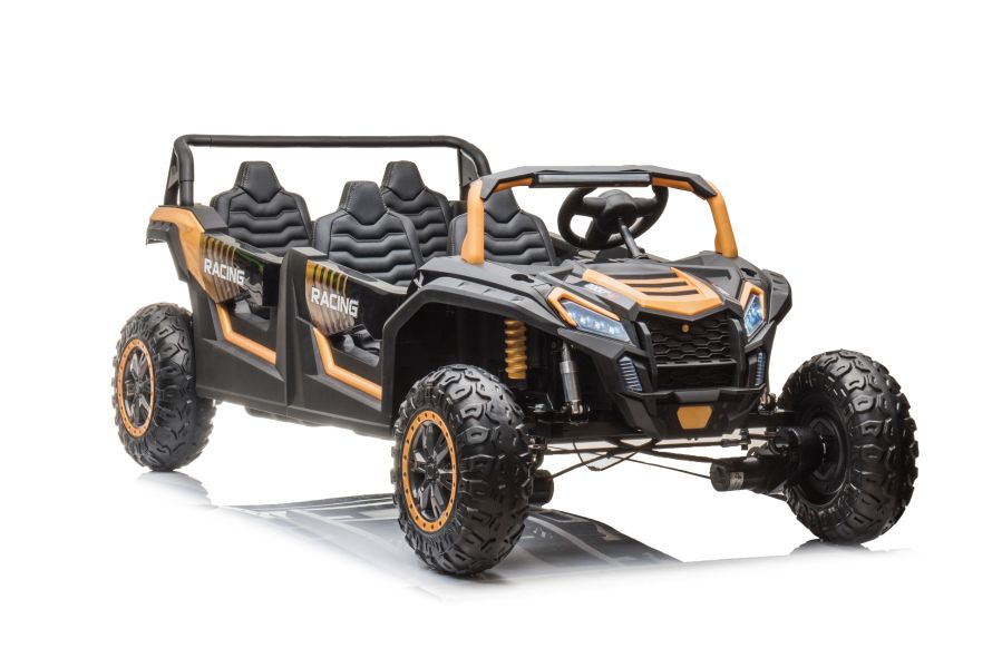SUPER BIG XXL Elektrokinderauto 4-Sitzer 11 km/h, Kinderbuggy mit 4 Plätzen, 2x2-Sitzer Elektro Kinderfahrzeug, Elektro-Buggy für 4 Kinder