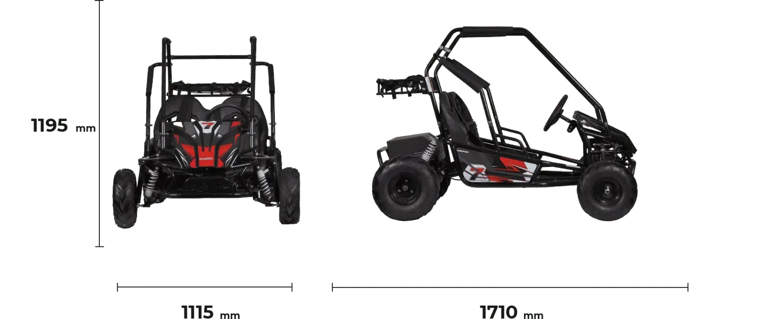 Elektro Kinderbuggy HP 14E - 1500W 60V - Elektrobuggy Zweisitzer bis 25 km/h