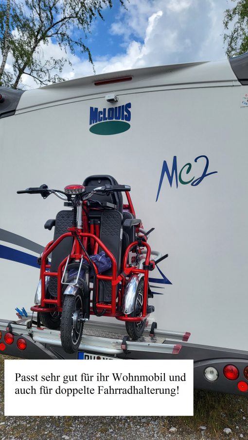 faltbares 3 Rad Seniorenmobil für Zwei, Doppelsitzer Reisemobil, Zweisitzer Mobilitätshilfe, DUO Dreirad-Scooter bis 25 km/h