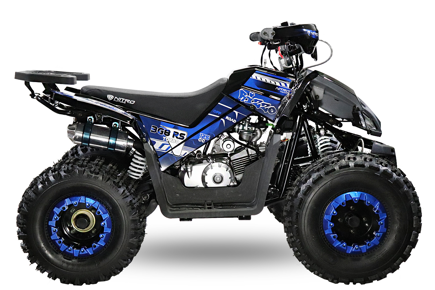 NITRO MOTORS 150cc midi Kinder Quad Rizzo RS8-3G Platin - Benzinquad für Kinder 8 Zoll