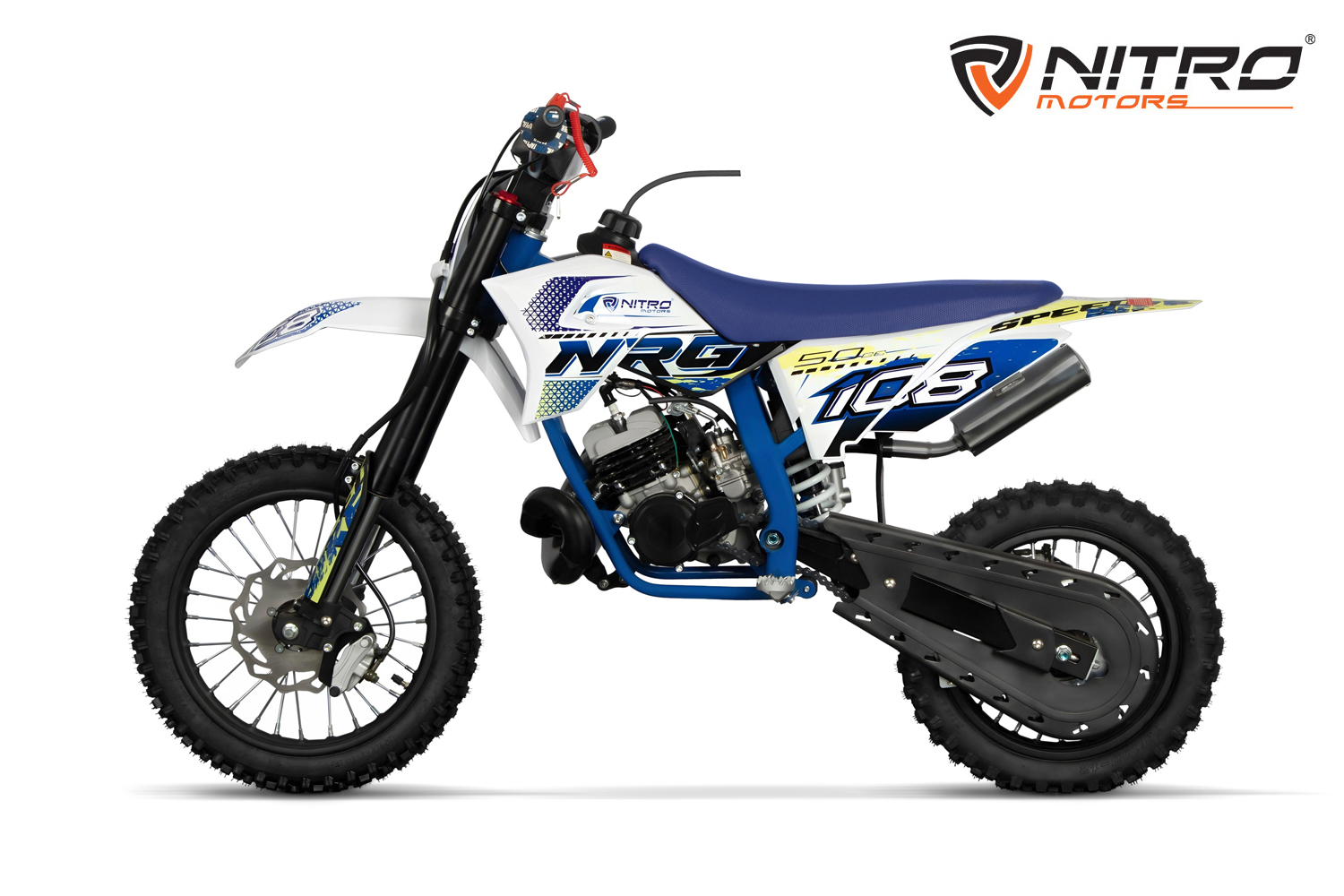 NITRO MOTORS 50cc midi Kinder Dirtbike NRG50 RS 14/12 Zoll, Kinder Crossbike, Kindermotorrad mit 50 km/h