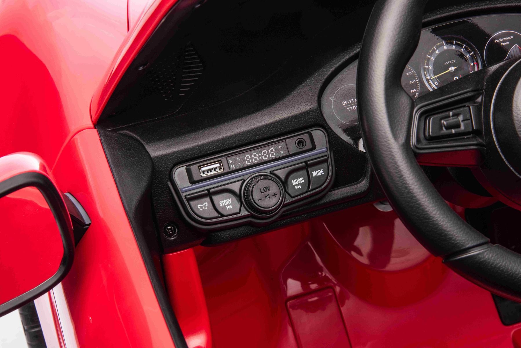 Kinderfahrzeug Porsche 911 GT3 mit Lithium Akku, Elektroauto 2-Sitzer mit 4x200 Watt Allrad