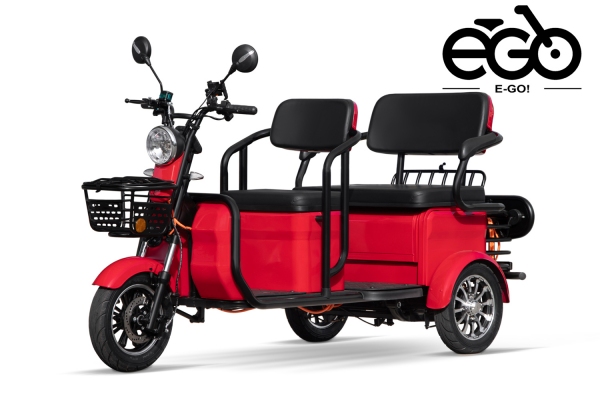 Elektromobil E-GO! City AX3 2100 Watt 72V, Dreirad mit 25km/h, Seniorenmobil als Zweisitzer und Dach
