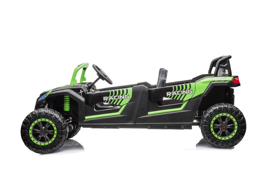 SUPER BIG XXL Elektrokinderauto 4-Sitzer 11 km/h, Kinderbuggy mit 4 Plätzen, 2x2-Sitzer Elektro Kinderfahrzeug, Elektro-Buggy für 4 Kinder