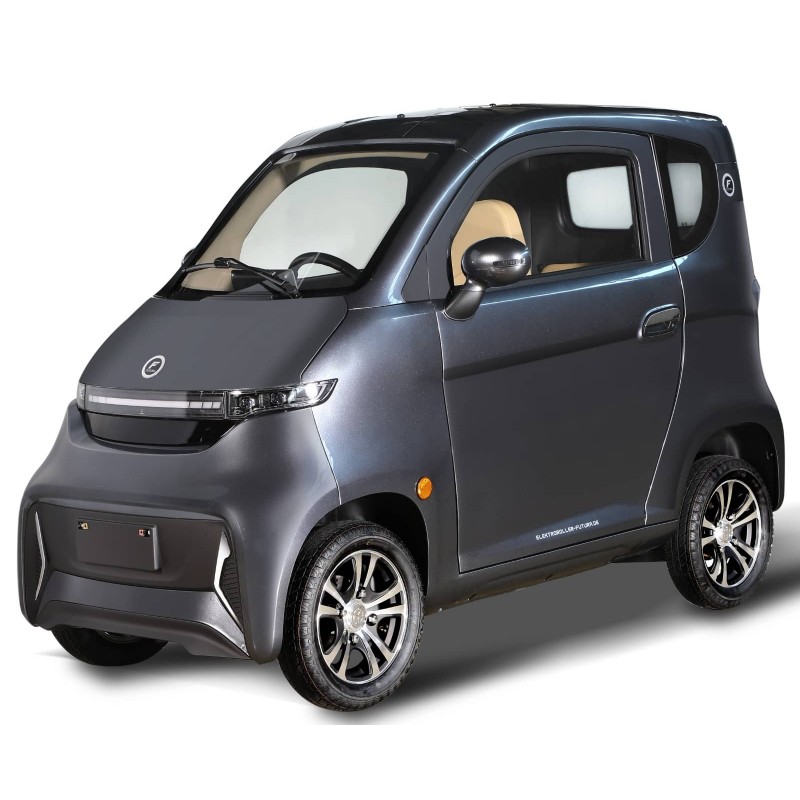 Kabinenroller Elektroauto FUTURA TWO, E-Auto für Senioren 45 km/h mit Lenkrad oder Lenker, entnehmbarer Lithium-Akku