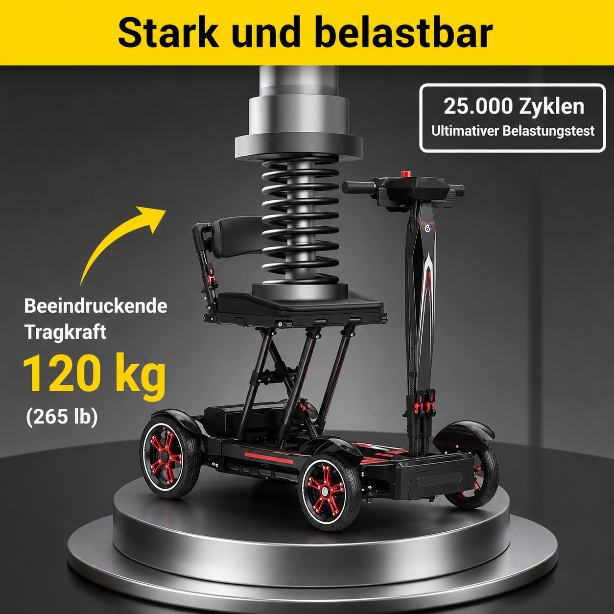 Elektromobil Leichtgewicht aus Carbonfaser - Seniorenroller M20 - elektrischer Mobilitätsroller E-Rollstuhl klappbar