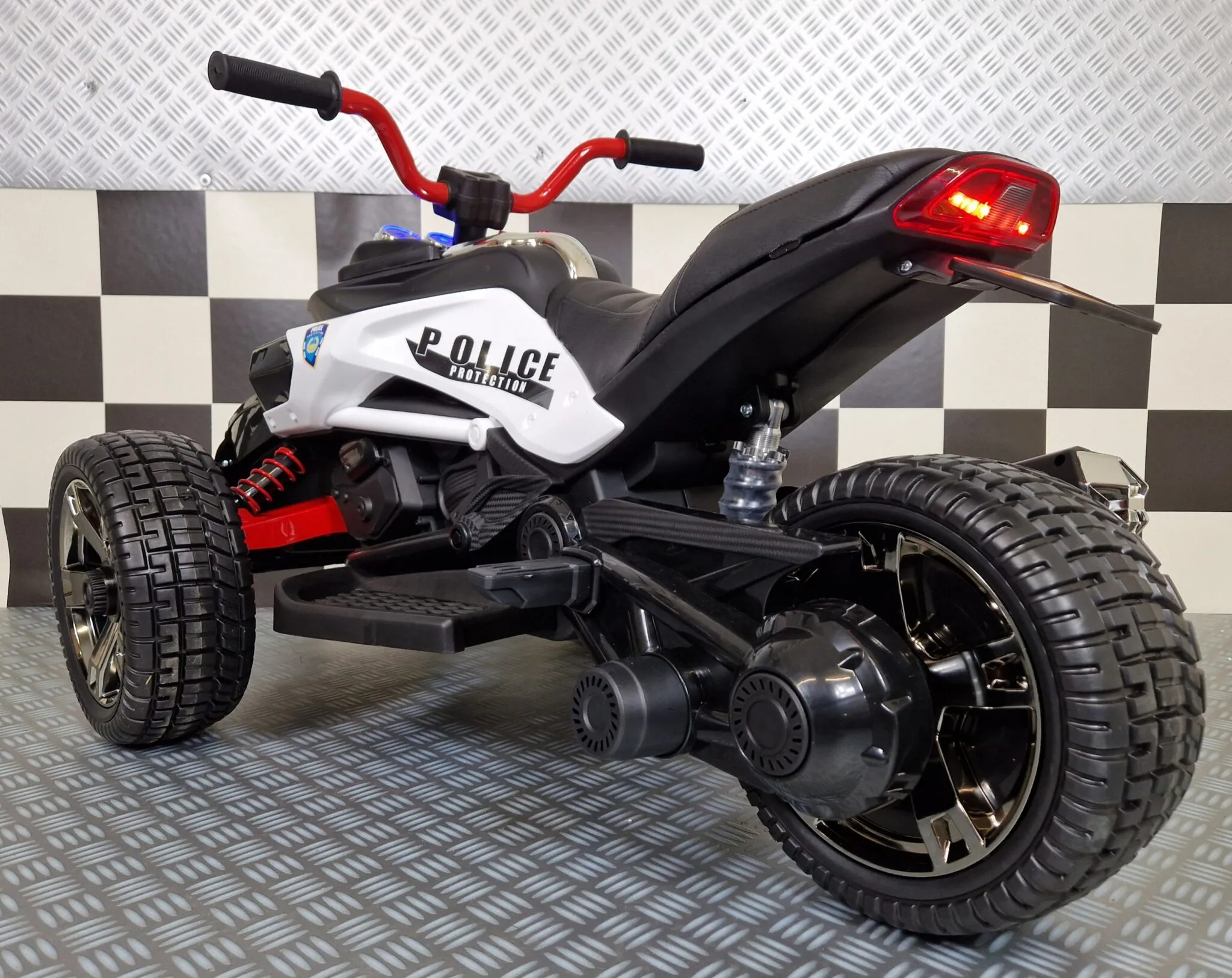 Elektro Kinder Motorrad Trike Dreirad Sport - E-Trike - Elektro-Motorrad mit 3 Rädern für Kinder, Kindermotorrad 2 Räder vorn, 1 Rad hinten