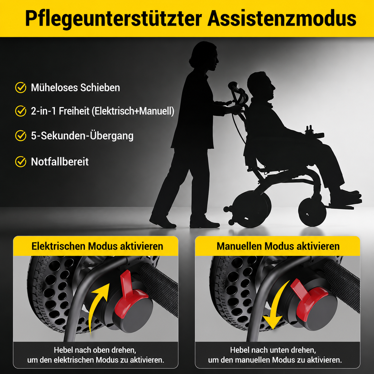 Elektrorollstuhl - Seniorenroller B10 mit Kopfstütze - elektrischer Mobilitätsroller E-Rollstuhl klappbar - Reichweite bis 48 km