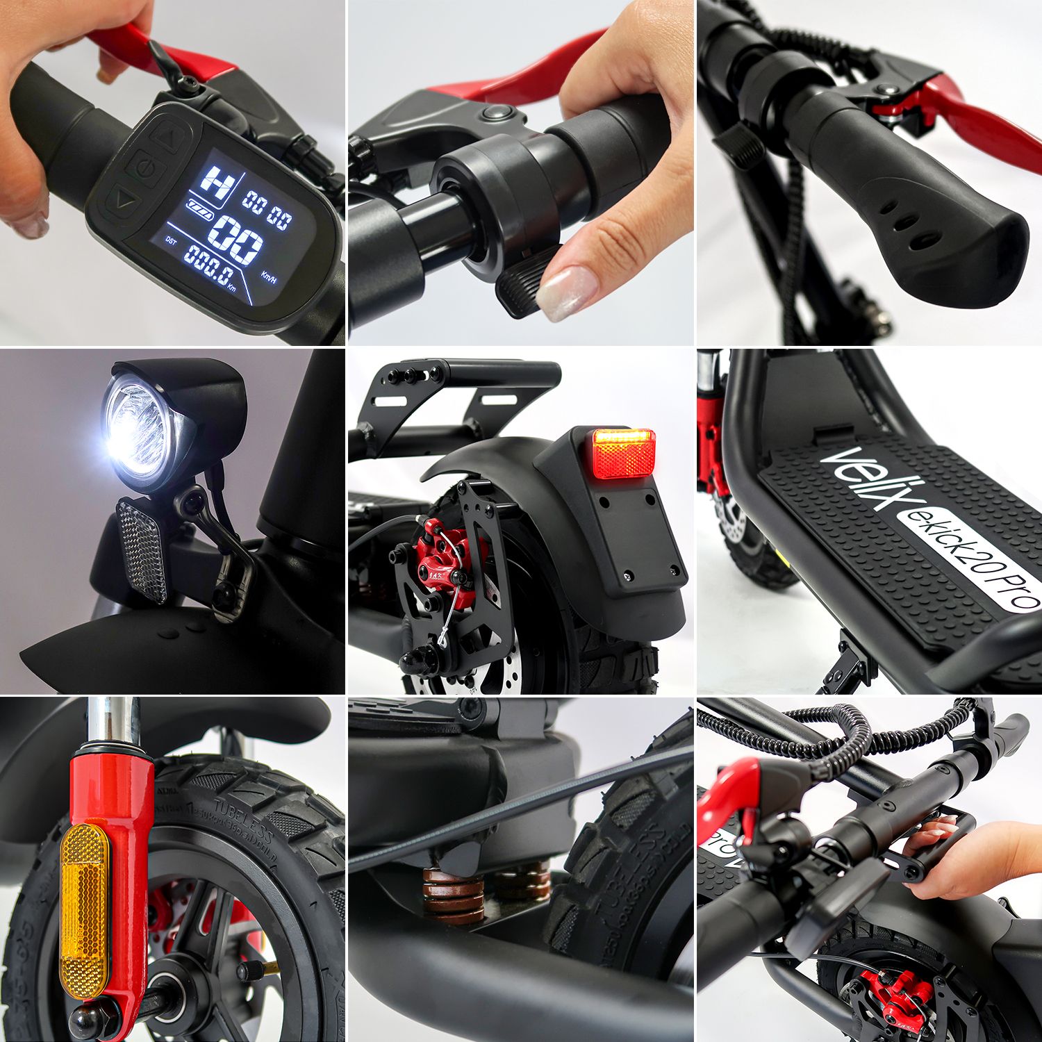 Velix E-Kick 20 km/h Pro, 350 Watt Elektroroller ab 14 Jahren - Elektroscooter klappbar, herausnehmbarer Lithium Akku