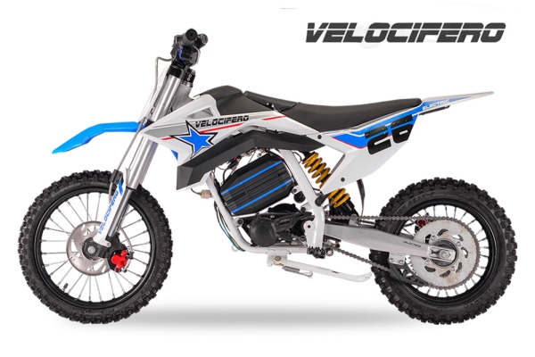 Elektro-Kinderbike, Velocifero Enduro Bike 14/12 Eco midi Kinder Dirtbike 1000W 60V Lithium, Elektromotorrad, Kindermotorrad
