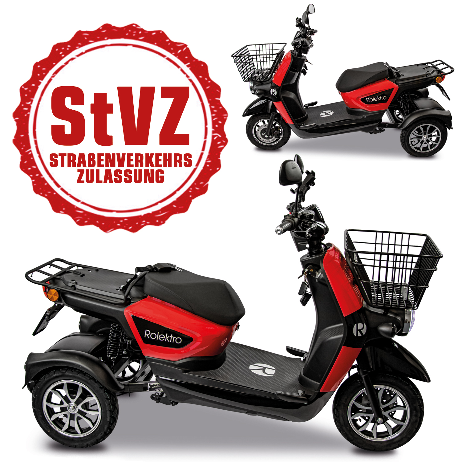 Rolektro E-Carrier 25 V.2 als Liefermobil, mit oder ohne Koffer, 2 Akku-Varianten
