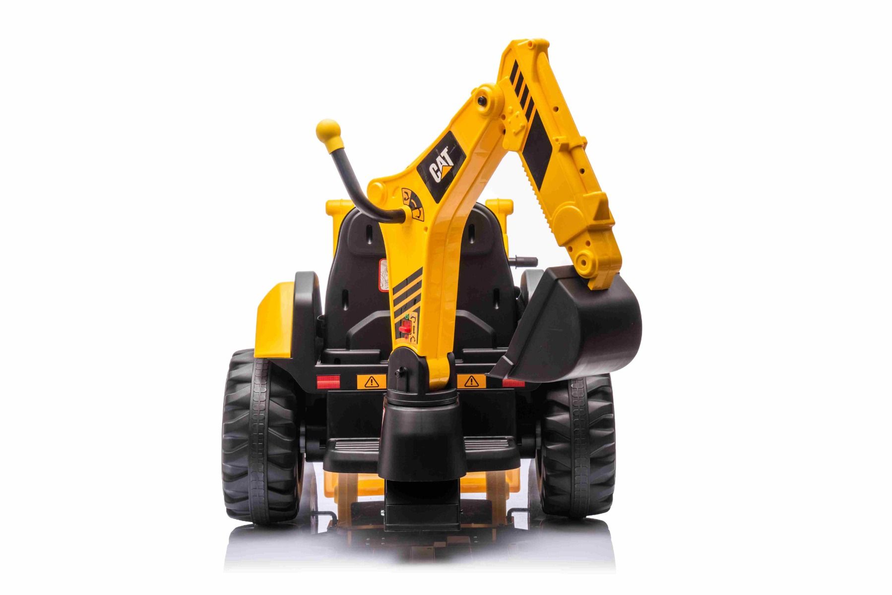 Elektro Kinderbagger lizenziert - Elektrobagger CAT mit 2 Schaufeln, Schaufelbagger mit Lithumakku, Caterpillar Kinder Elektrotraktor