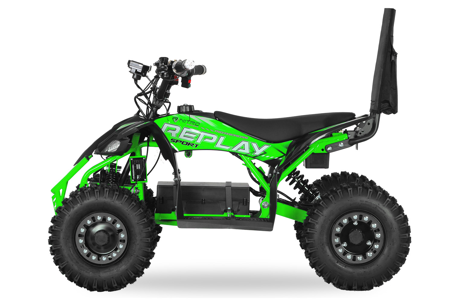 NITRO MOTORS Elektroquad Replay 1000W Eco mini Quad 6 Zoll Snowy-Profile XL Sport, Wellenantrieb, Rückenlehne