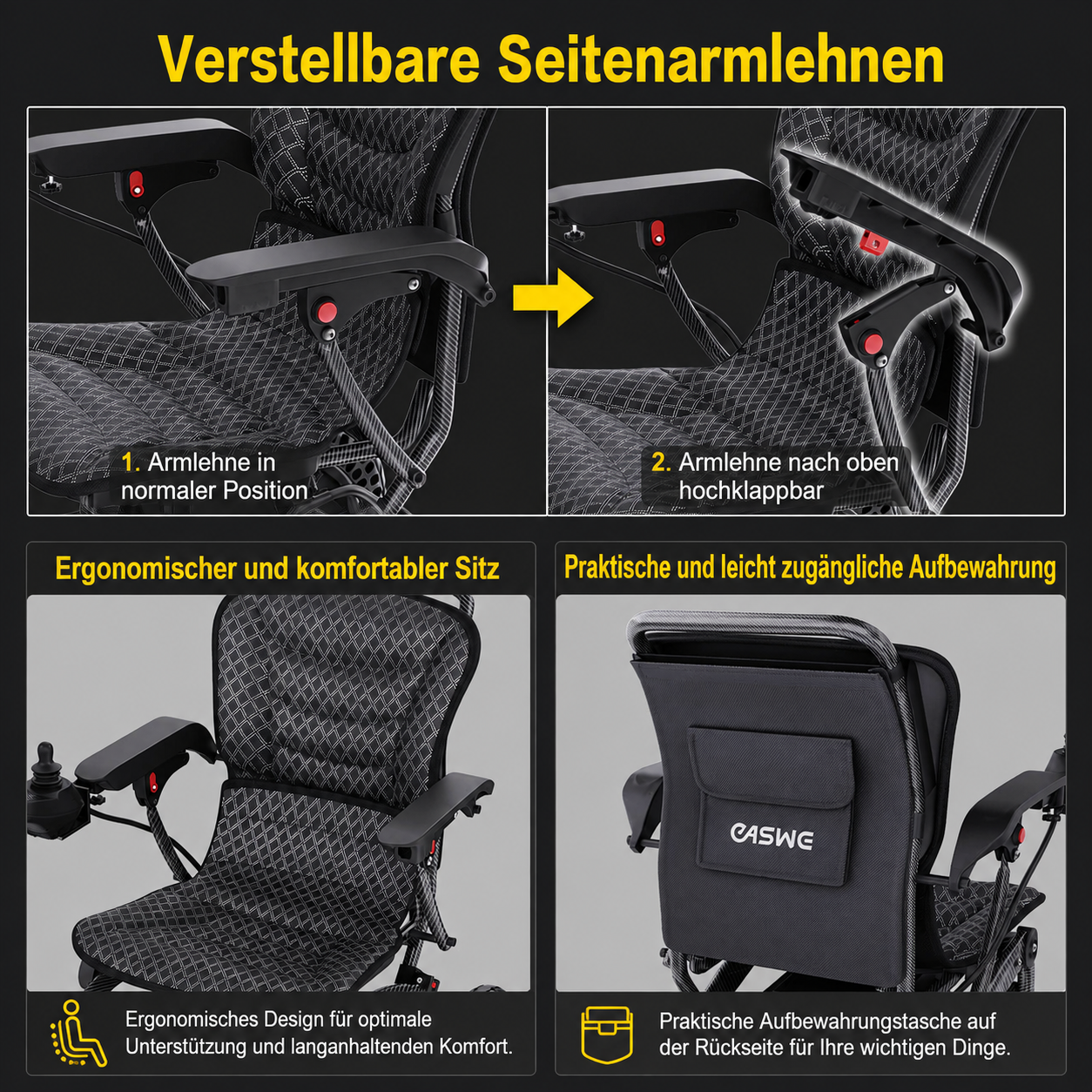 Elektrorollstuhl - Seniorenroller B20 - elektrischer Mobilitätsroller E-Rollstuhl klappbar - Reichweite bis 48 km