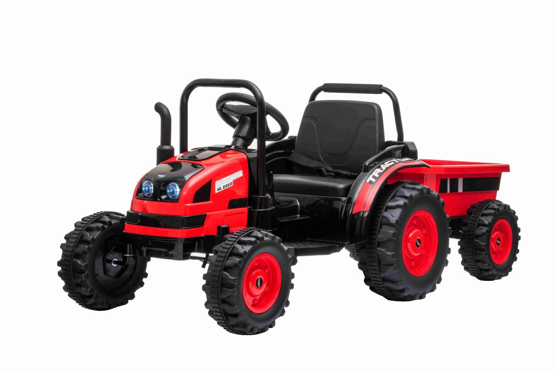 Elektro Kinderauto Traktor Power mit Anhänger - Elektrotraktor für Kinder zum Selbstfahren