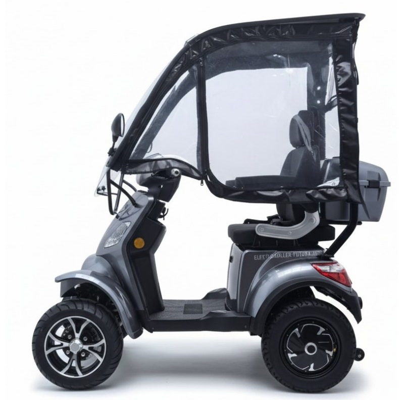 4-Rad Senioren-Roller VITA CARE Neo, vierrädriges Senioren-Quad mit 3000 Watt Radnabenmotor und 45, Dach und Regenschutz